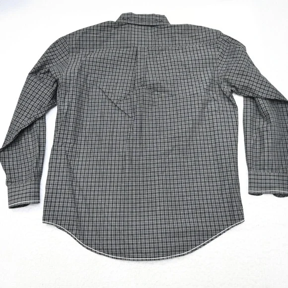 Panhandle Rough Stock Cowboy Dress Shirt Plaid Lurex Long Sleeve Mens Size Large - Picture 10 of 11